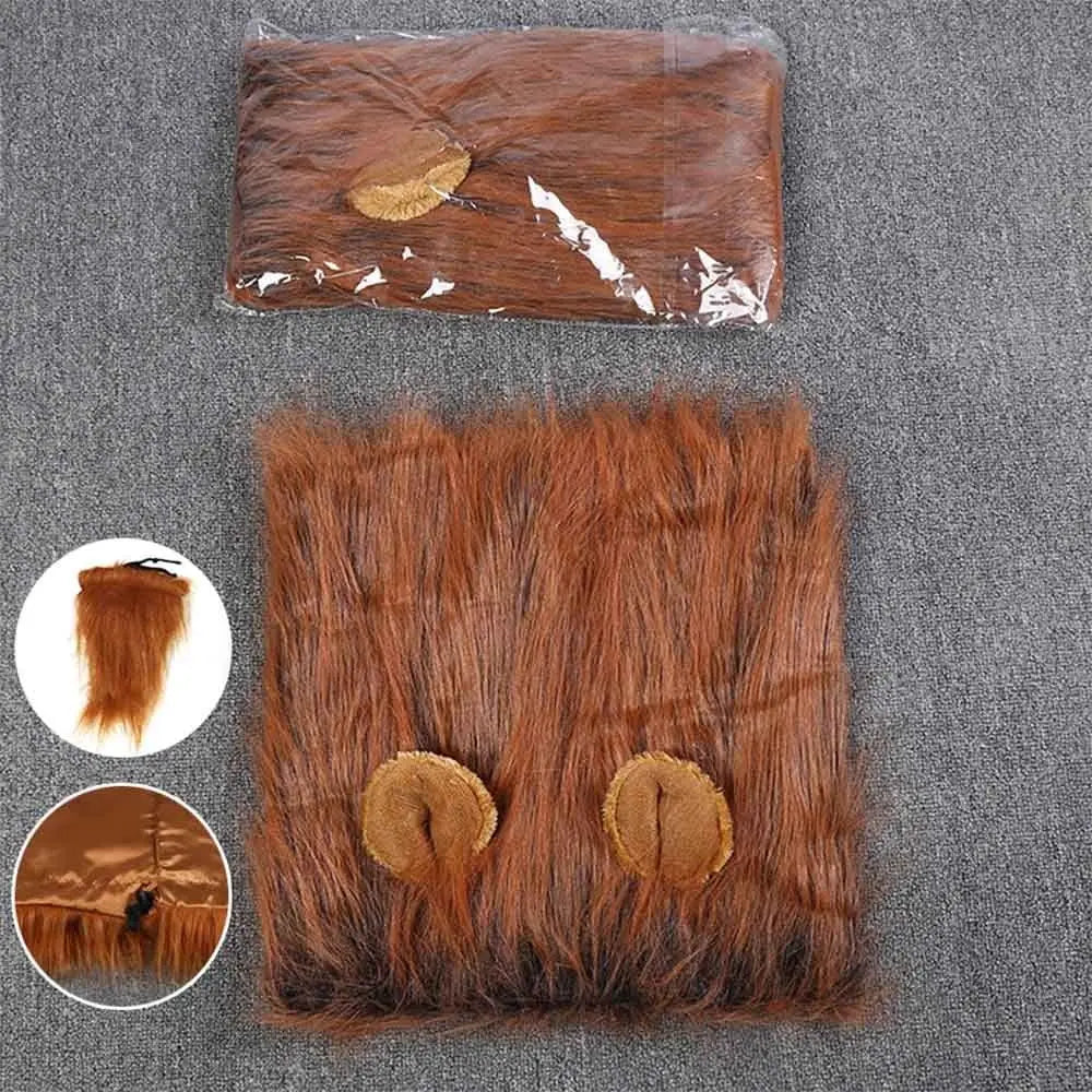 Lion Modelling Wig Cap Hat Pet Costume Pet Cosplay Outfits Winter Autumn Pet Hat Xmas Party Decor with Ear Pet Accessories