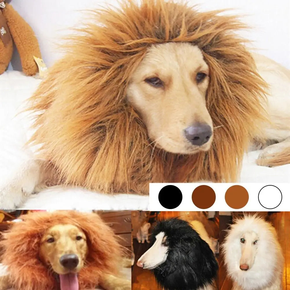 Lion Modelling Wig Cap Hat Pet Costume Pet Cosplay Outfits Winter Autumn Pet Hat Xmas Party Decor with Ear Pet Accessories