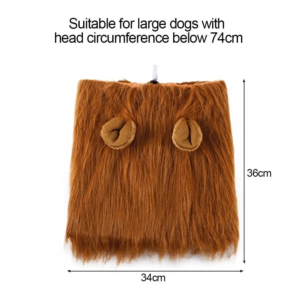 Lion Modelling Wig Cap Hat Pet Costume Pet Cosplay Outfits Winter Autumn Pet Hat Xmas Party Decor with Ear Pet Accessories