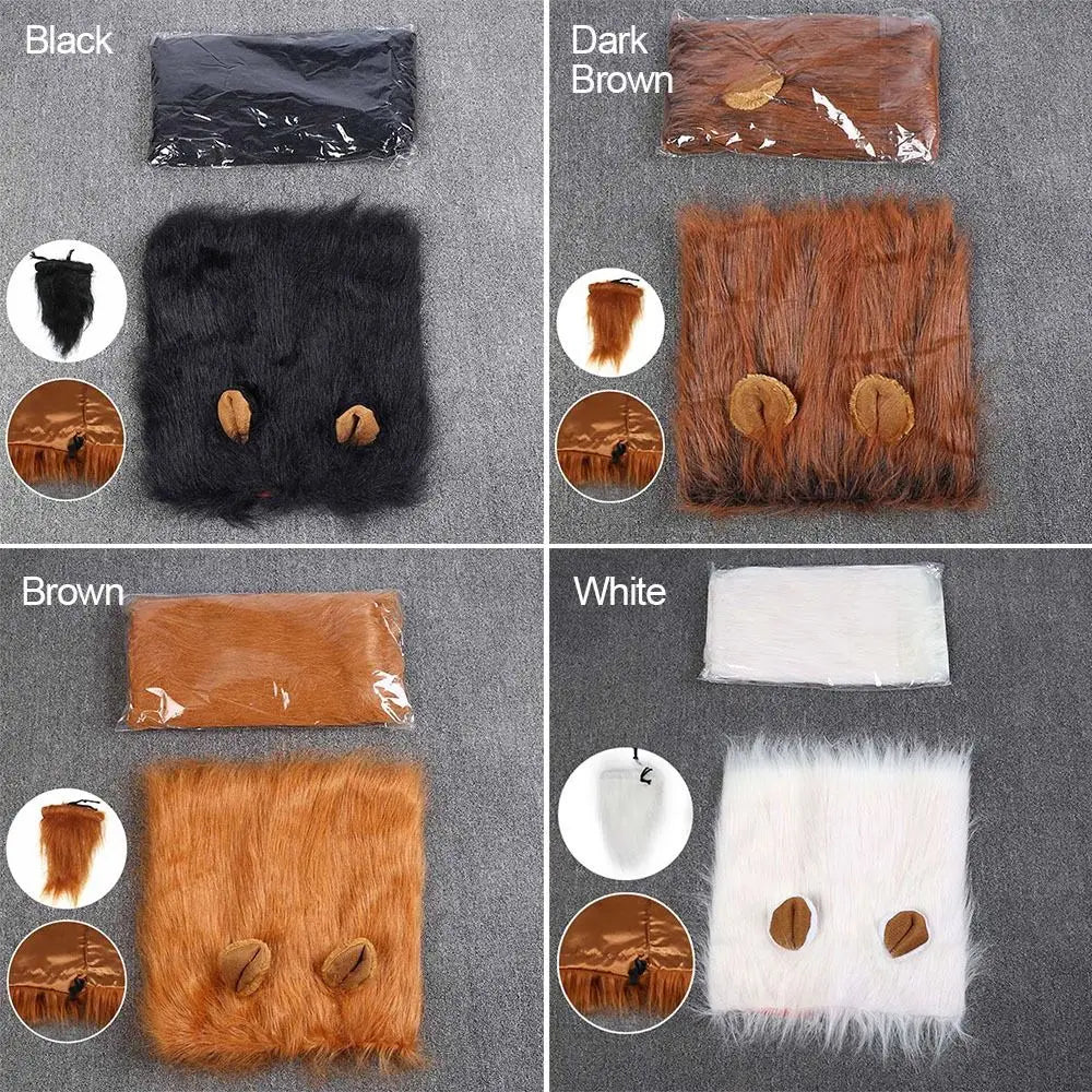 Lion Modelling Wig Cap Hat Pet Costume Pet Cosplay Outfits Winter Autumn Pet Hat Xmas Party Decor with Ear Pet Accessories